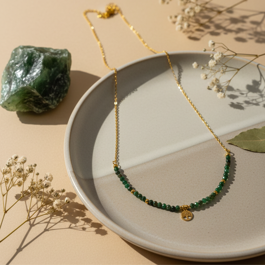 Colar Árvore da Vida e Mica Verde