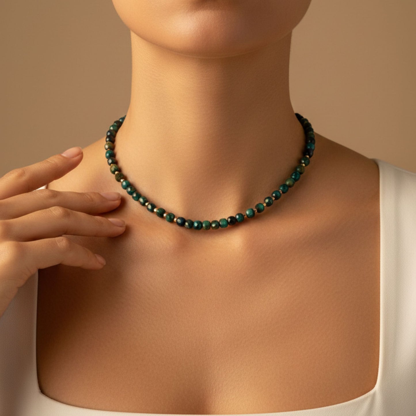 Collar de ojo de tigre: coraje y calma con un toque dorado