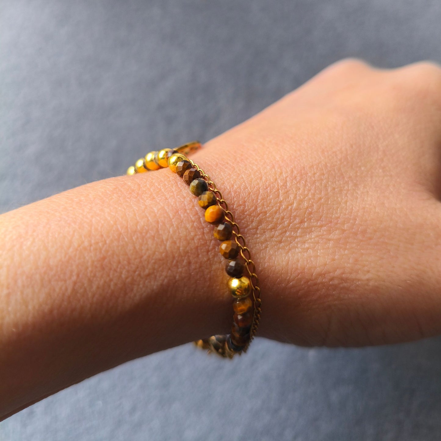 Pulseira Dupla Olho de Tigre · Chakra do Plexo Solar