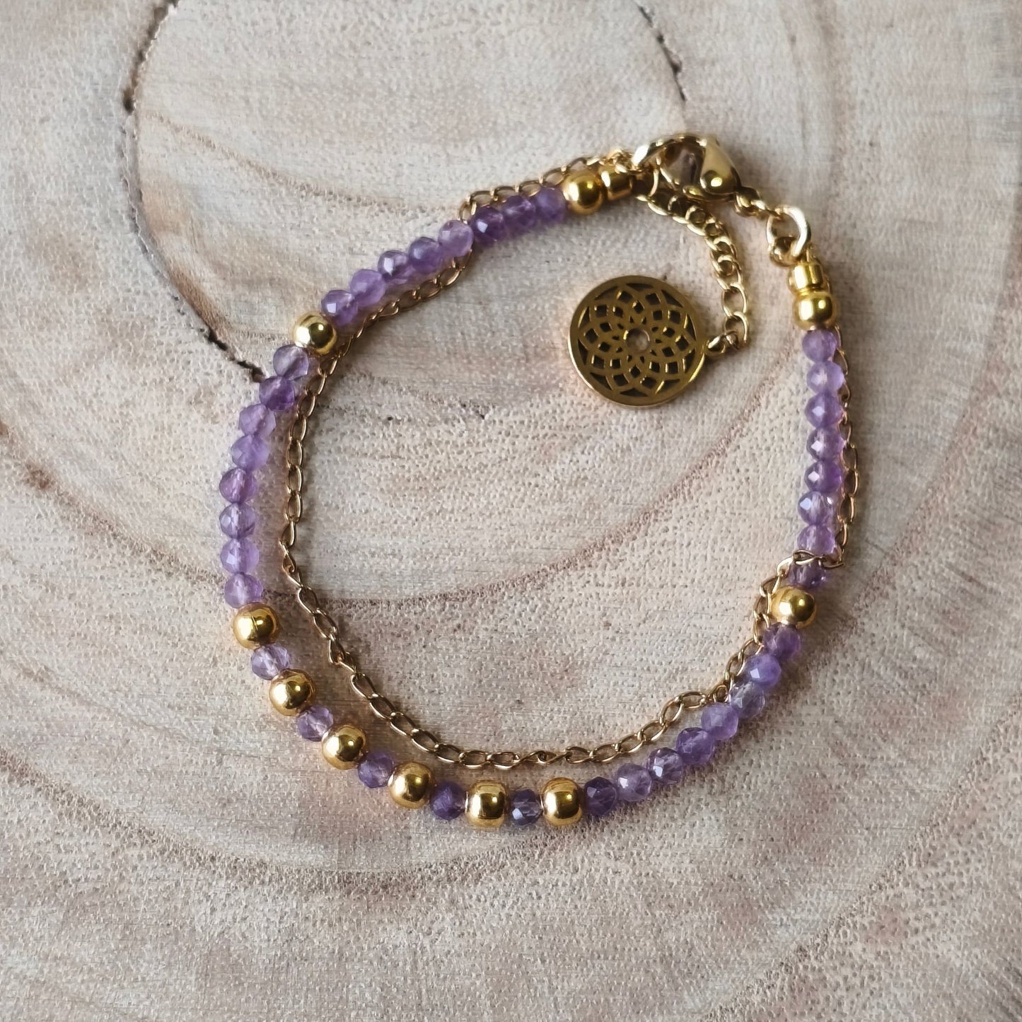 Pulseira Dupla Ametista · Chakra Coronário