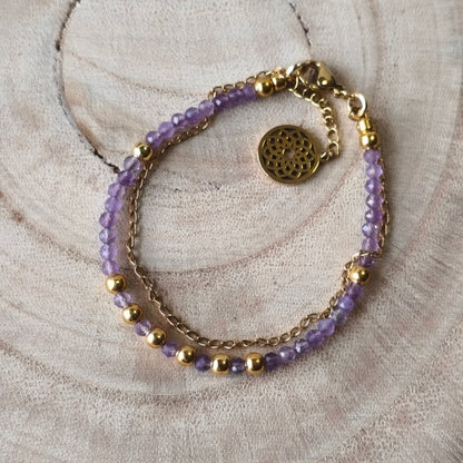 Pulseira Dupla Ametista · Chakra Coronário