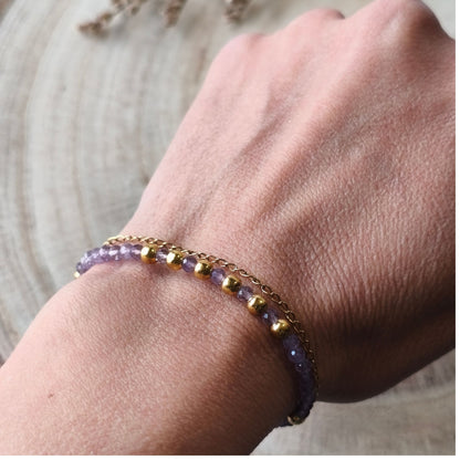 Pulseira Dupla Ametista · Chakra Coronário