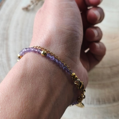 Pulseira Dupla Ametista · Chakra Coronário