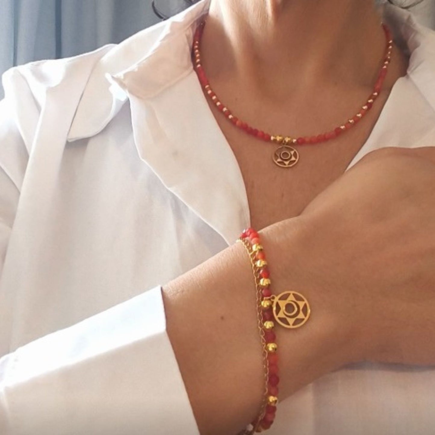 Pulseira Dupla Aventurina Laranja · Chakra Sacral
