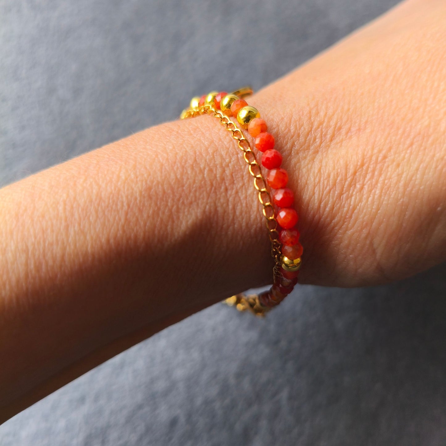 Pulseira Dupla Aventurina Laranja · Chakra Sacral