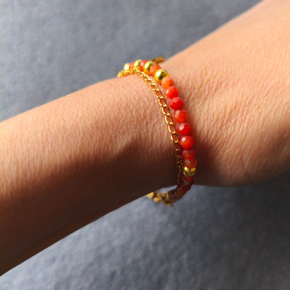 Pulseira Dupla Aventurina Laranja · Chakra Sacral