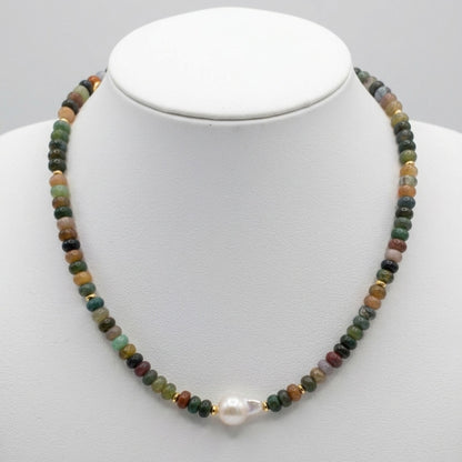 Colar Ágata Indiana e Pérola Barroca — Elegância Natural