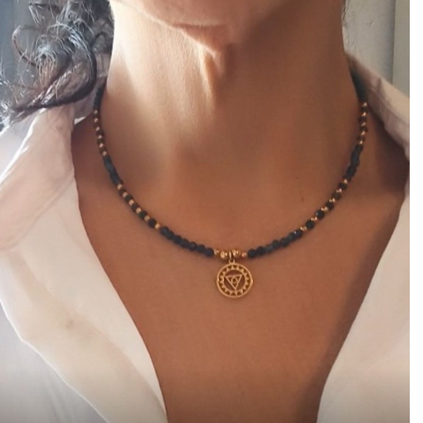 Colar Safira Azul · Chakra da Garganta
