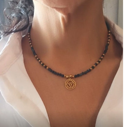 Colar Safira Azul · Chakra da Garganta