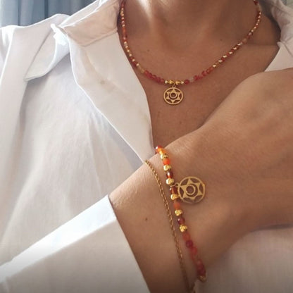 Pulseira Dupla Cornalina · Chakra Sacral