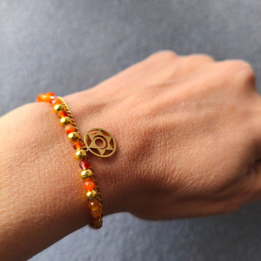 Pulseira Dupla Cornalina · Chakra Sacral
