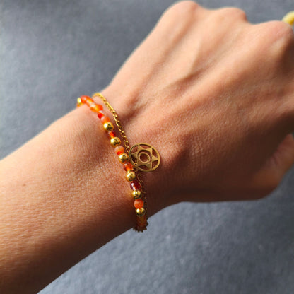 Pulseira Dupla Cornalina · Chakra Sacral