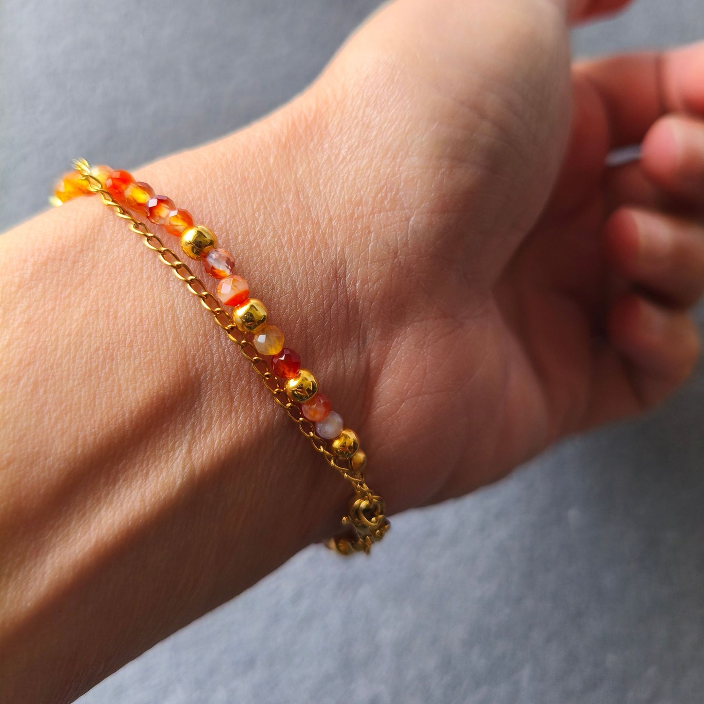 Pulseira Dupla Cornalina · Chakra Sacral