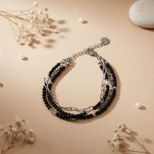 Triple Protection &amp; Style Set - Spinel, Quartz and Silver Stainless Steel