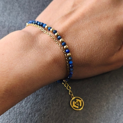 Pulseira Dupla Lápis Lazuli · Chakra do Terceiro Olho
