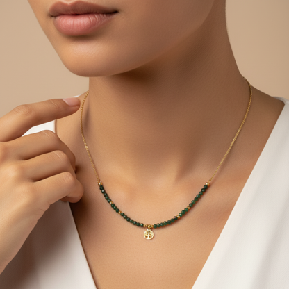 Colar Árvore da Vida e Mica Verde