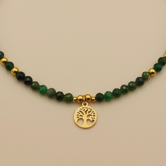 Colar Árvore da Vida e Mica Verde