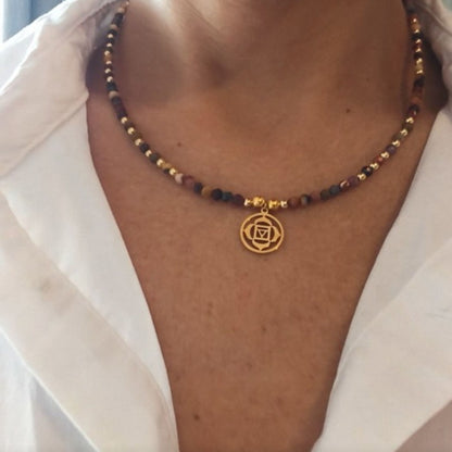 Colar Jaspe Mokaite · Chakra Raíz