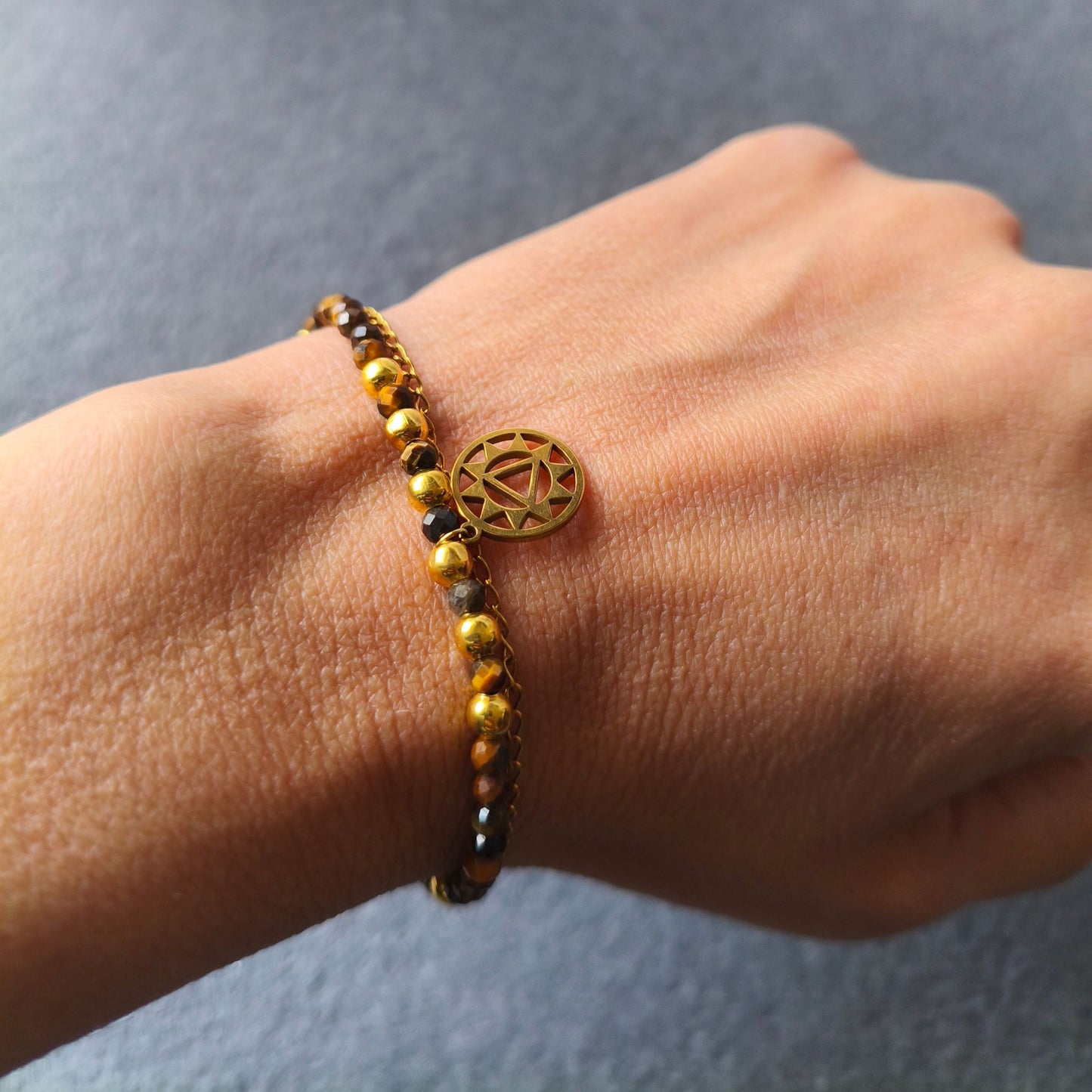 Pulseira Dupla Olho de Tigre · Chakra do Plexo Solar