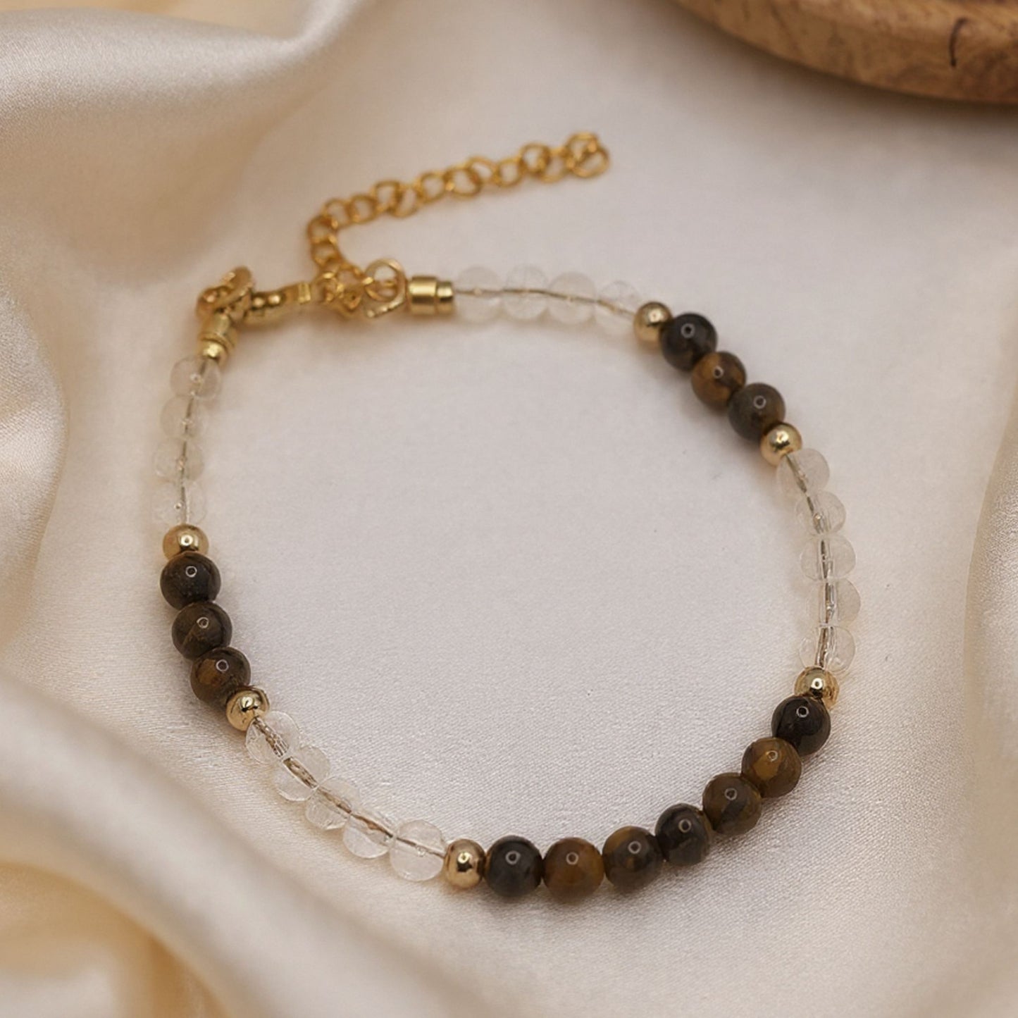 Tiger's Eye and Quartz Crystal Bracelet