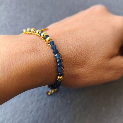 Pulseira Dupla Safira Azul · Chakra da Garganta