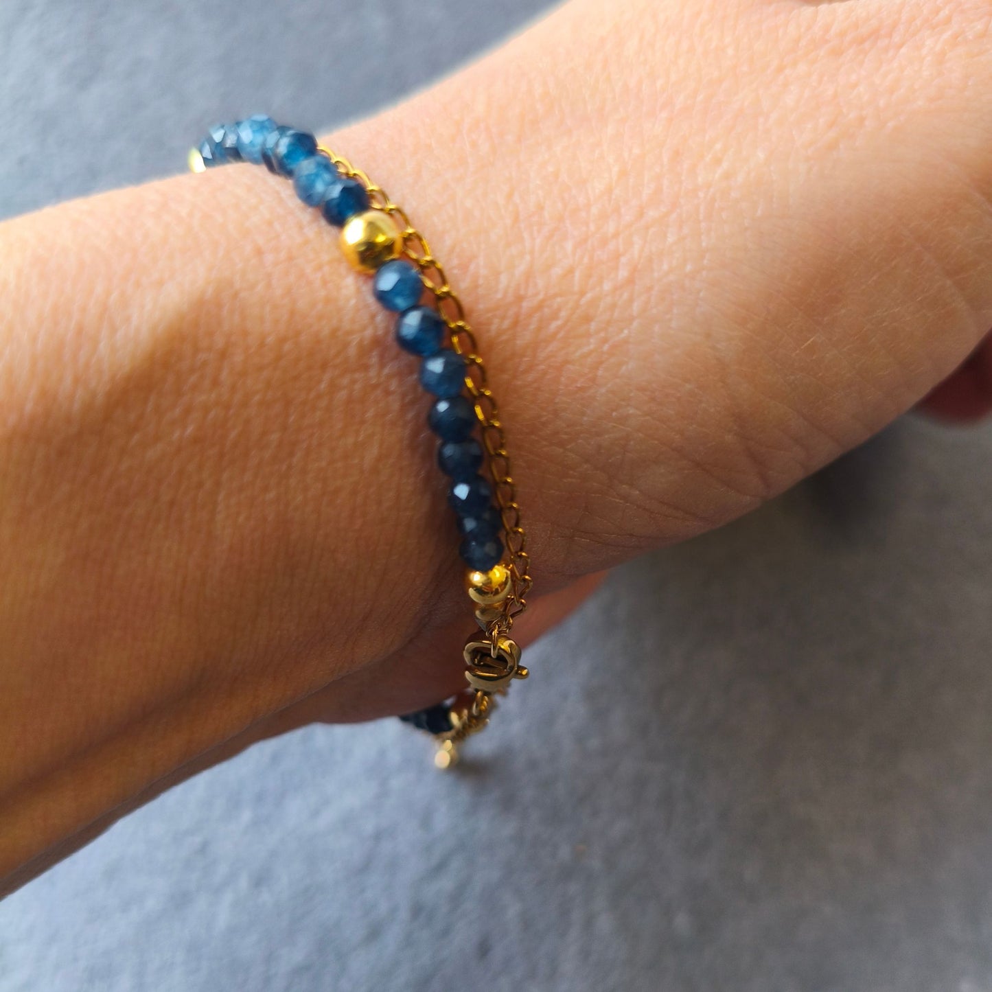 Pulseira Dupla Safira Azul · Chakra da Garganta