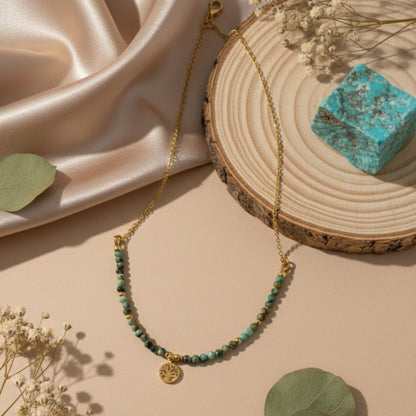 Colar Amuleto Árvore da Vida – Turquesa Africana