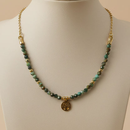 Colar Amuleto Árvore da Vida – Turquesa Africana