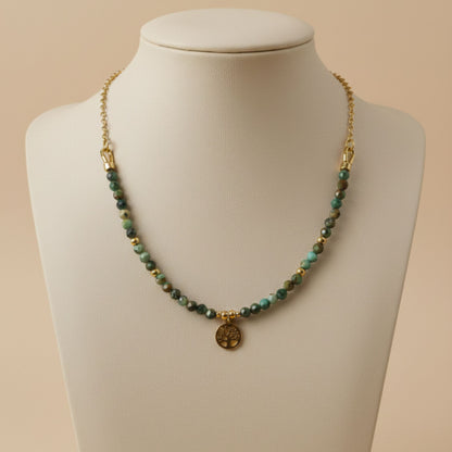 Colar Amuleto Árvore da Vida – Turquesa Africana